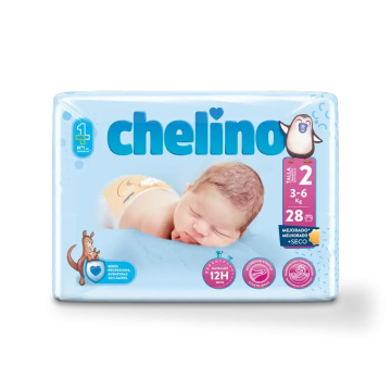 Chelino Pañal Talla 2 (3-6 Kg) , 28 unidades