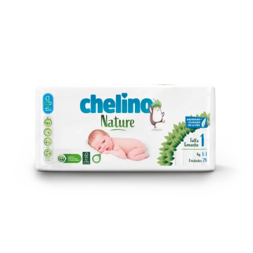 Chelino Nature Pañal Talla 1 (1-3 Kg) , 28 unidades