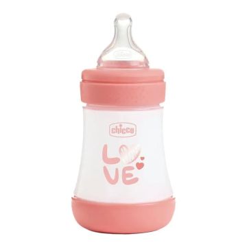 Chicco Biberon Perfect5 0M+ Sil Rosa New , 2 unidades