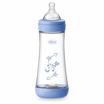 Chicco Biberón Perfect5 +4 Meses 300 Ml Silicona Azul , 1 unidad