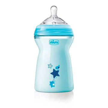 Chicco biberon natural feeling Celeste 330 ml +6 Meses