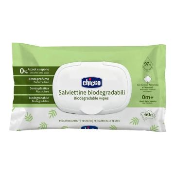 Chicco Toallitas Biodegradable , 60 unidades