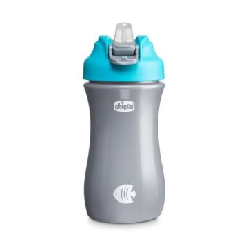 Chicco Vaso Con Pajita Blanda Pop-Up Azul 2Y+