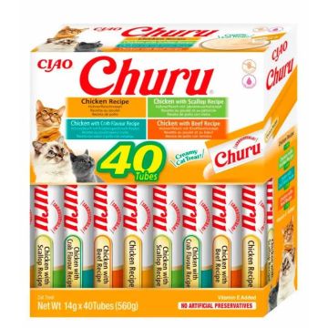 Churu Gatos Variedades de Pollo 40x14Gr