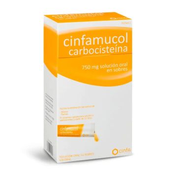 Cinfamucol Carbocisteina 750 mg Solucion Oral, 12 sobres