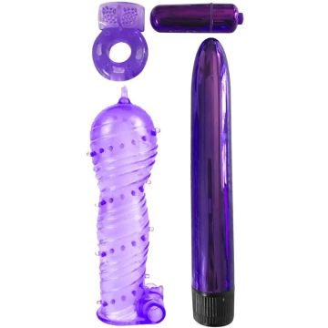 Classix Kit Para Parejas Con Anillo, Funda Y Balas Morado