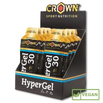 Crown Sport Nutrition Hypergel 30 (Hydro) Neutro + Cafeína , 10 x 75 gr