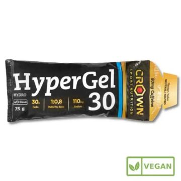 Crown Sport Nutrition Hypergel 30 (Hydro) Neutro + Cafeína , 75 gr