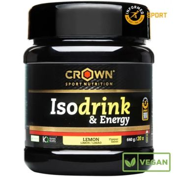 Crown Sport Nutrition Isodrink & Energy Limón , 640 g / 20 tomas 400 ml