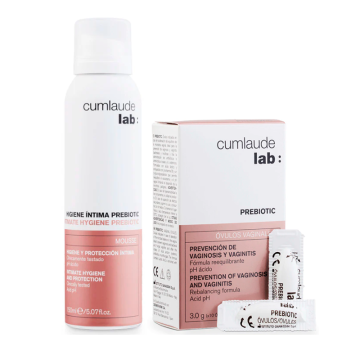 Cumlaude Lab Pack Higiene Íntima Prebiotic Mousse 150 Ml + Prebiotic Óvulos , 10Unidades