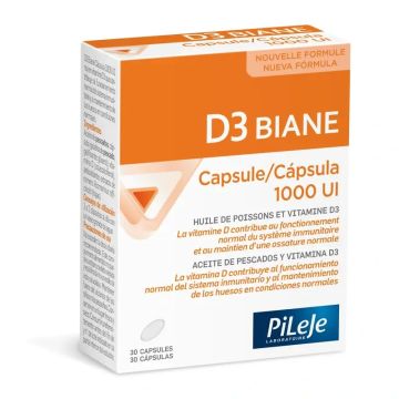 Pileje D3 Biane 1000 UI 30 Cápsulas