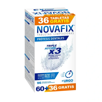Novafix Tabletas Limpiadoras Triple Acción, 96 Unidades