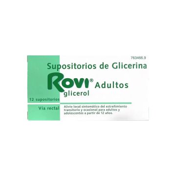 Rovi Supositorios De Glicerina Adultos, 12 supositorios
