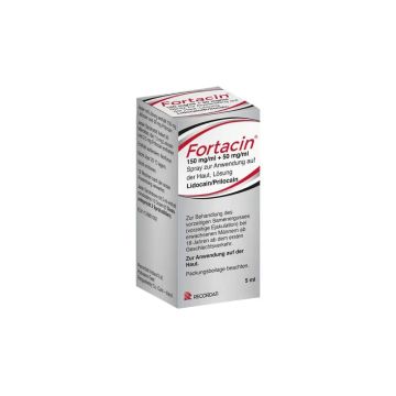 Fortacin 150 mg/ml + 50mg/ml Solución para Pulverización Cutánea 5 ml