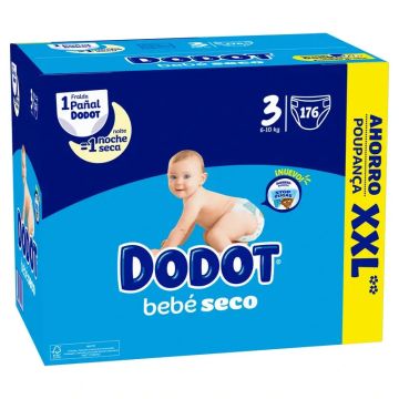 Dodot Bebé Seco Pañal Talla 3 , 176 unidades