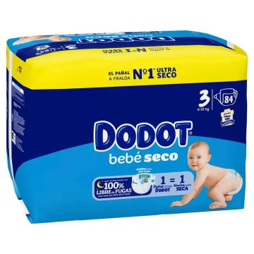 Dodot Bebé Seco Pañal Jumbo Talla 3 , 84 unidades