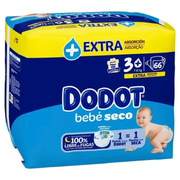 Dodot Mainline Pañal Talla 3+ (7-11 Kg), 66 unidades