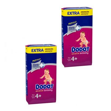 Dodot Pack 2X Activity Pañal Talla 4+ (10-15Kg), 52 Unidades