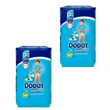 Dodot Pack 2X Splashers Pañal Talla 5, 10 Unidades