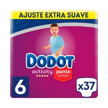 Dodot Pants Activity Pañal Extra Jumbo Pack Talla 6 (+13 Kg), 37 unidades