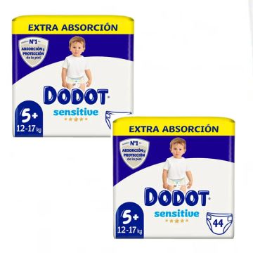 Dodot Pack 2X Sensitive Pañal Talla 5, 88 Unidades
