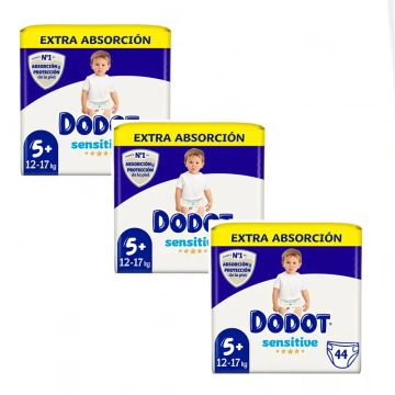 Dodot Pack 3X Sensitive Pañal Talla 5, 132 Unidades