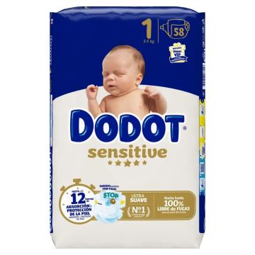 Dodot Sensitive Pañal Recien Nacido Talla 1 ( 2-5 Kg), 44 Unidades