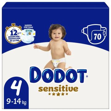 Dodot Sensitive Recién Nacido Box Talla 4, 70 unidades