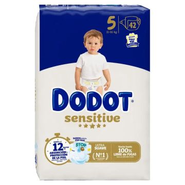 Dodot Sensitive Pañal Talla 5 (12-16 Kg), 42 unidades