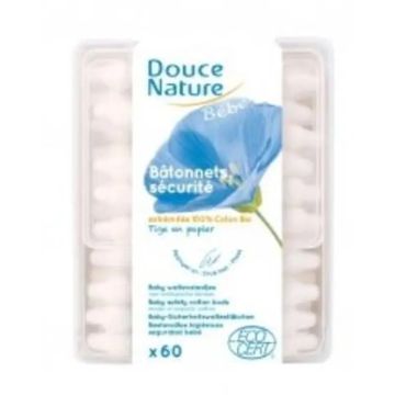 Douce Nature Bastoncillos Seguridad De Algodon Para Bebe 60Ud.