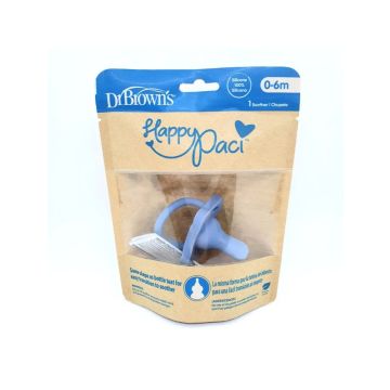 Dr.Brown's Chupete Silicona 1 Sola Pieza 0 Meses Azul Happypaci, 1 unidad