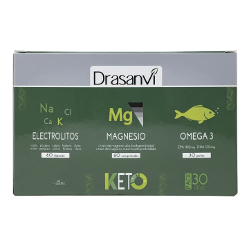 Drasanvi Keto Pack Electrolitos 60 Capsulas + Magnesio 60 Comprimidos + Omega 3, 30 perlas
