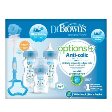 Dr.Brown'S Nuevo Pack De Regalo Azul Boca Ancha Options+