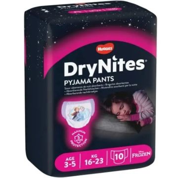 Drynites Pañal Niña 3-5 Años (16-23Kg), 10 Unidades