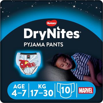 Drynites Pañal Niño 4-7 Años (17-30Kg), 10 Unidades