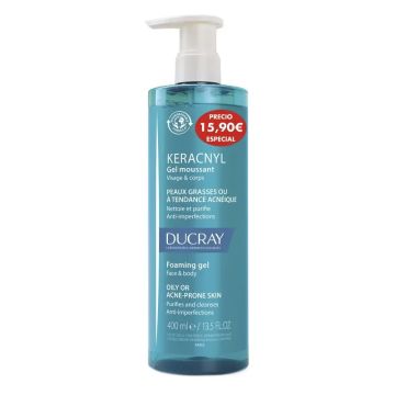 Ducray Keracnyl Gel Limpiador Piel Grasa O Tendencia Acneica , 400 ml
