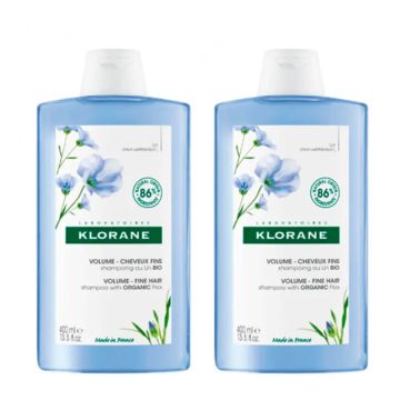 Klorane Pack Champú al Lino Bio, 400 ml