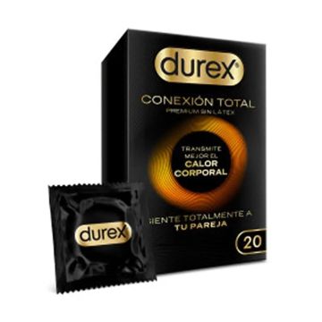 Durex Conexión Total Preservativo Ultra Fino Plus Sin Látex Tecnología BodyFeel, 20 Preservativos