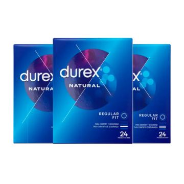 Durex Preservativos Natural Plus, Pack 3 x 24 unidades