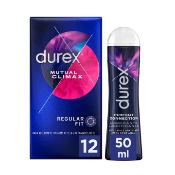 Durex Pack Preservativos Mutual Climax 12 unidades + Lubricante PerfectConnection 50 ml