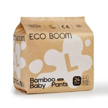 Eco Boom Pañal De Bambú Pure L, 24 unidades