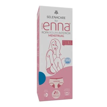 Enna Braga Menstrual Teens Hipster - Flujo Medio, 152 Cm, Azul