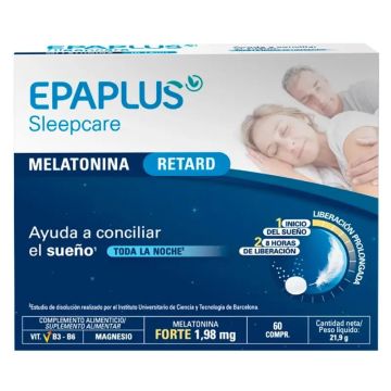 Epaplus Sleepcare Melatonina Retard, 21,9 gramos, 60 comprimidos