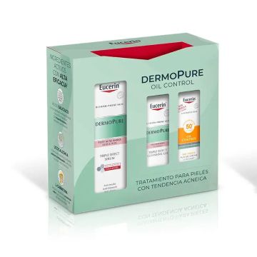 Eucerin Pack Dermopure Serum Triple Efecto+ Mini Sun Face Oil Control +Mini GelTriple Efecto 20ml