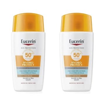 Eucerin Sun Face Hydro Protect Fluid FPS50+Tinted Medio, 2x50 ml