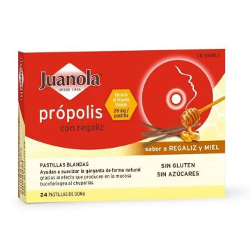 Juanola Propolis Regaliz, 24 pastillas