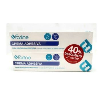 Farline Crema Adhesiva Extrafuerte, 2 unidades x 40 g