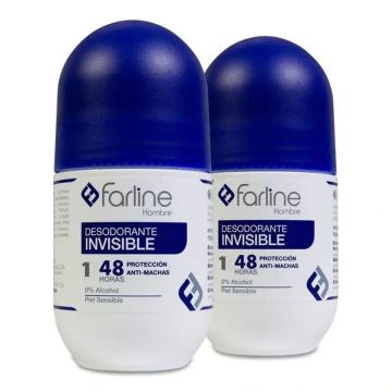 Farline Hombre Desodorante Invisible Roll - On, Pach 2 X 50 Ml