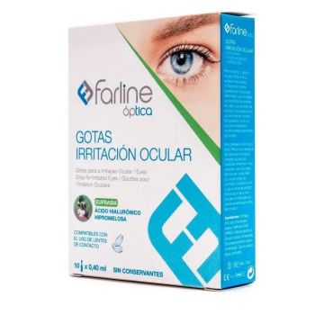 Farline Óptica Gottas Irritación Ocular Con Ácido Hiáluronico Hipromelosa, 10 X0,40 Ml