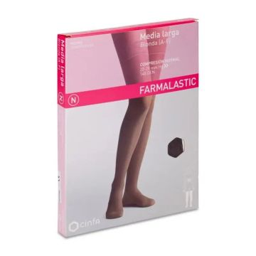 Farmalastic Media Larga Blonda Compresión Normal, Talla Reina Plus